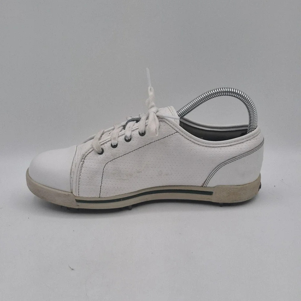 FootJoy Golf Shoes Mens 7.5M White Leather EComfort Cleats Softspikes‎ 98749